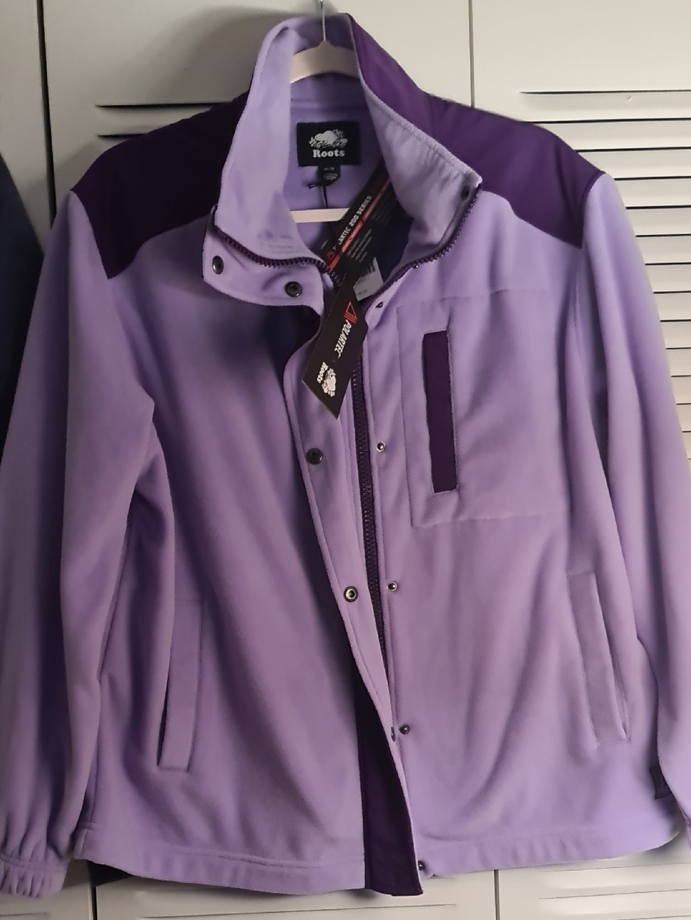 Roots Lavender and Dark Purple Fleece Jacket